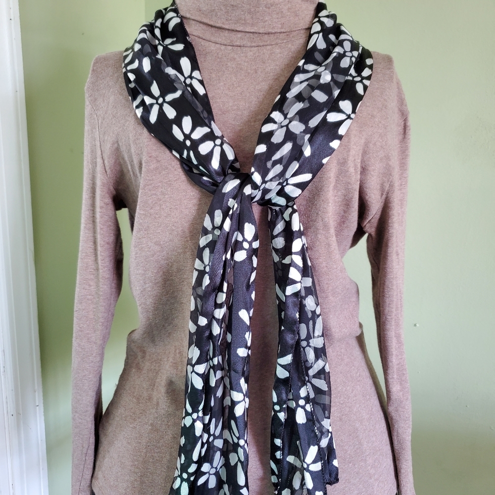 Floral silk scarf